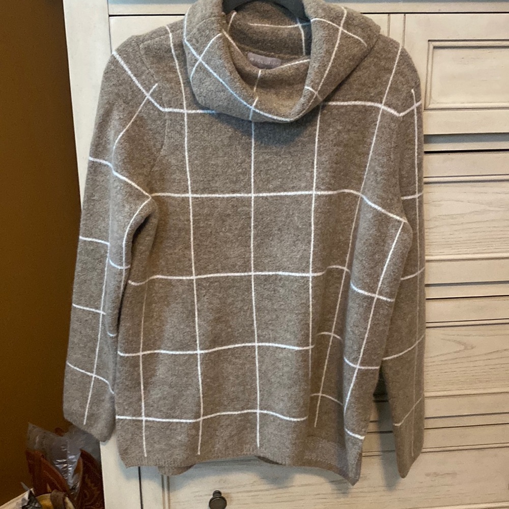 Brown and white sweater